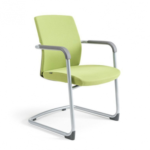 Jednací čalouněná židle JCON WHITE - zádové plasty bílé, čalounění 203 zelená