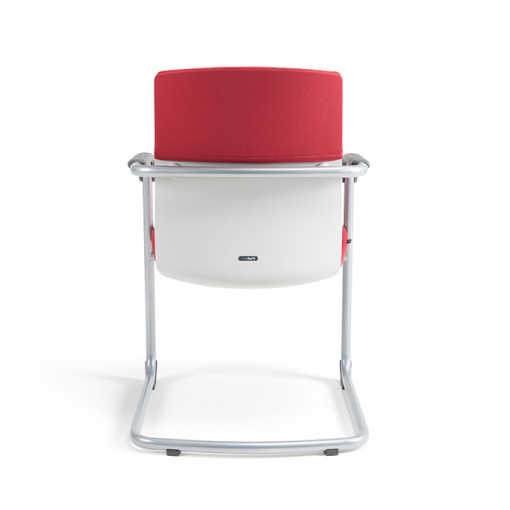 Jednací čalouněná židle JCON WHITE - zádové plasty bílé, čalounění 202 červená
