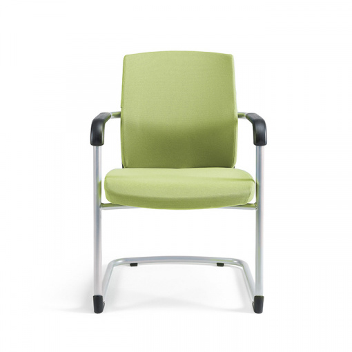 Jednací čalouněná židle JCON - černé plasty, čalounění 203 zelená