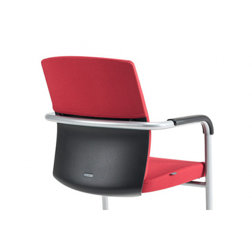 Jednací čalouněná židle JCON - detail zad černý plast/čalounění
