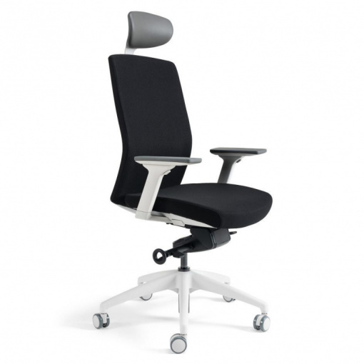 Kancelářská čalouněná židle J2 WHITE SP - s podhlavníkem, čalounění 201 černá