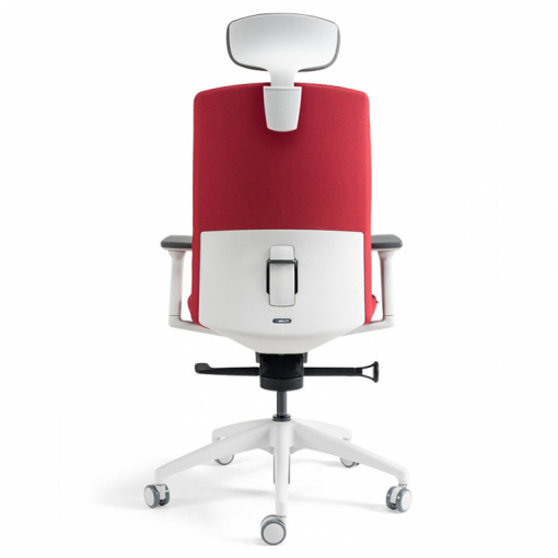 Kancelářská čalouněná židle J2 WHITE SP - s podhlavníkem, čalounění 202 červená