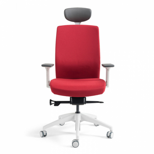 Kancelářská čalouněná židle J2 WHITE SP - s podhlavníkem, čalounění 202 červená