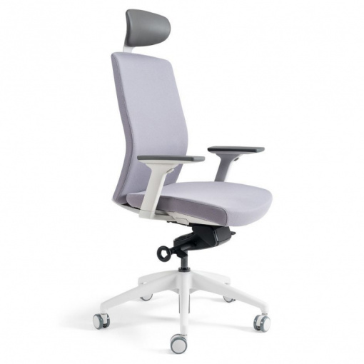 Kancelářská čalouněná židle J2 WHITE SP - s podhlavníkem, čalounění 206 šedá