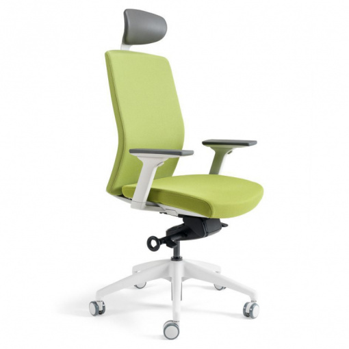 Kancelářská čalouněná židle J2 WHITE SP - s podhlavníkem, čalounění 203 zelená
