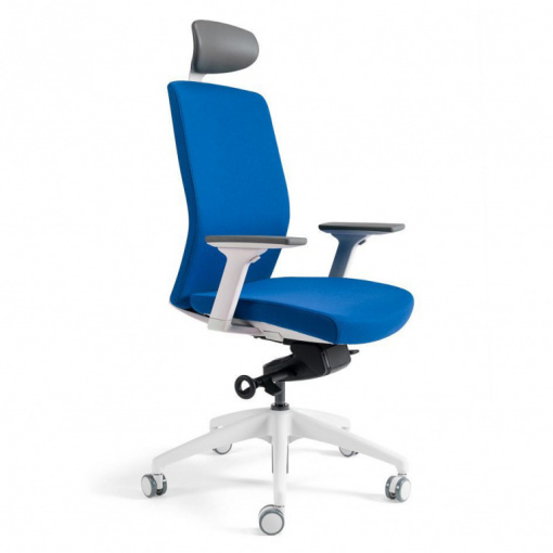 Kancelářská čalouněná židle J2 WHITE SP - s podhlavníkem, čalounění 211 modrá