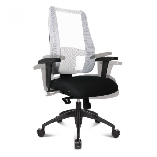 Kancelářská balanční židle LADY SITNESS DELUXE potah W503 - bílý opěrák, balanční pohyb