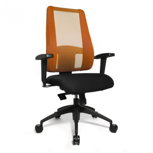 Kancelářská balanční židle LADY SITNESS DELUXE potah W504 - oranžový opěrák