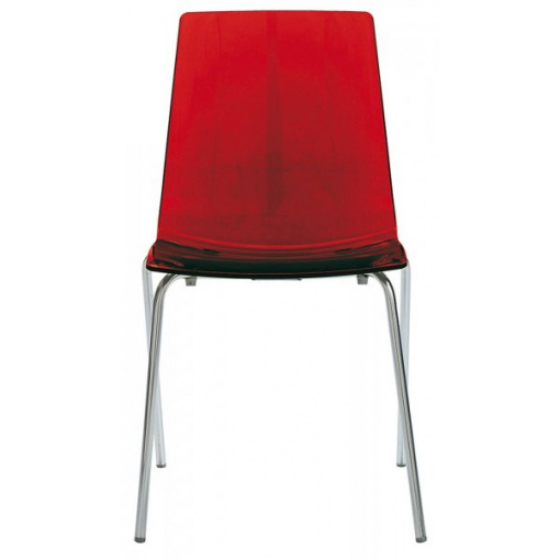 Plastová židle LOLLIPOP - Rosso transparente 