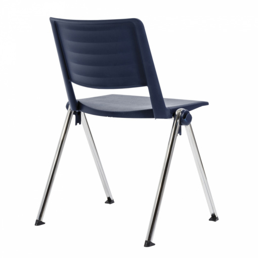 Konferenční plastová židle 2200 RAVE PC - chrom nohou, modrý plast P01