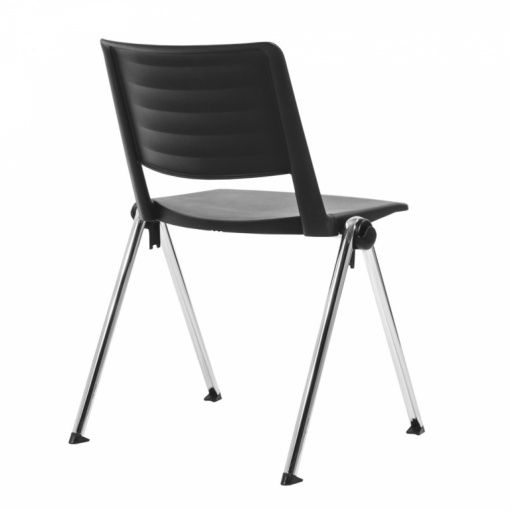 Konferenční plastová židle 2200 RAVE PC - chrom nohou, černý plast P03