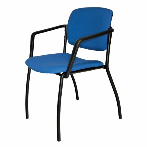 Jednací čalouněná židle WENDY - černá kostra, hranatý opěrák