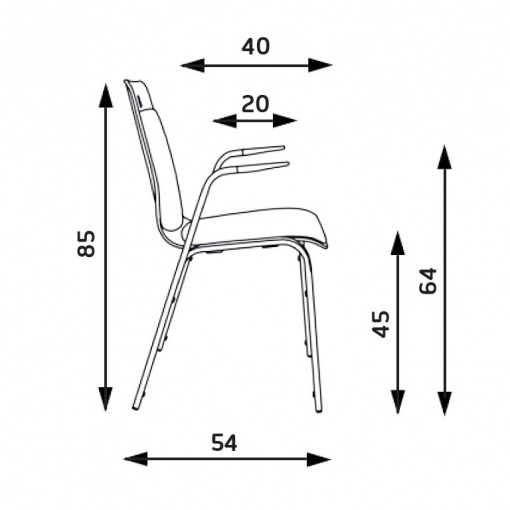Jednací židle BERNI - rozměry