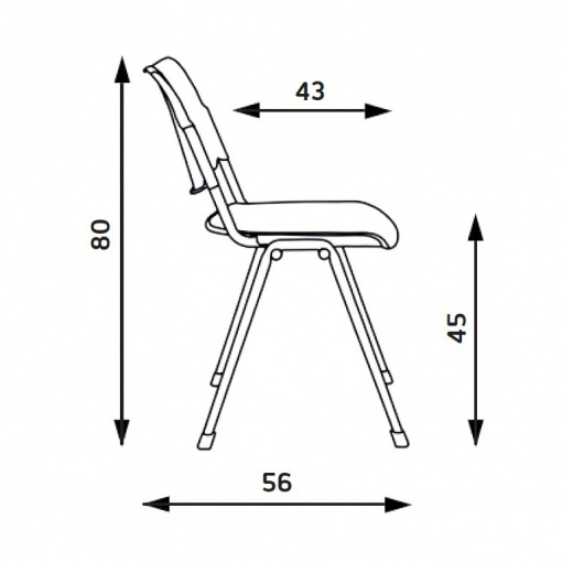 Jednací židle MIA - rozměry