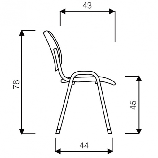 Jednací čalouněná židle SMART - rozměry