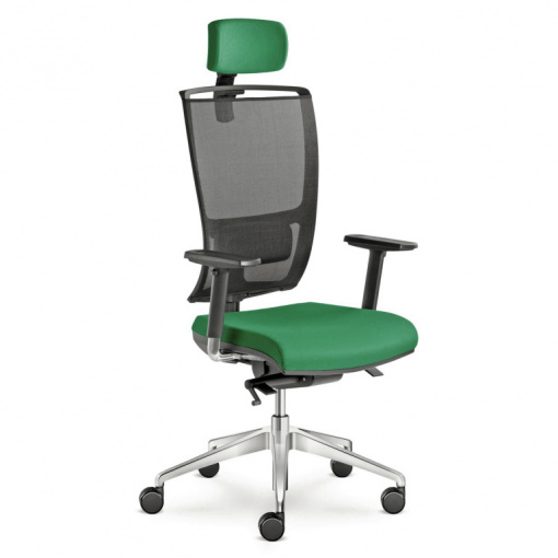 Kancelářská síťovaná židle LYRA Net 200-SYS, područky BR-209-N6, bederní opěrka, hlavová opěrka