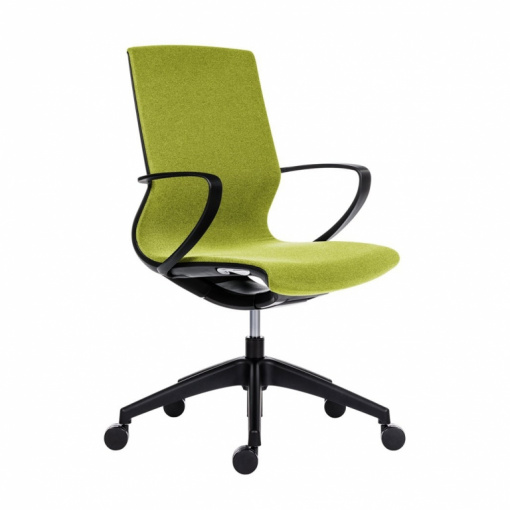 Kancelářská síťovaná židle VISION GREEN - černý plast-zelený potah