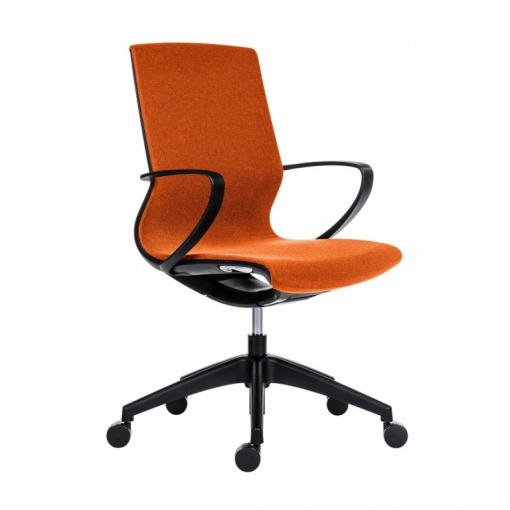Kancelářská síťovaná židle VISION ORANGE - černý plast-oranžový potah