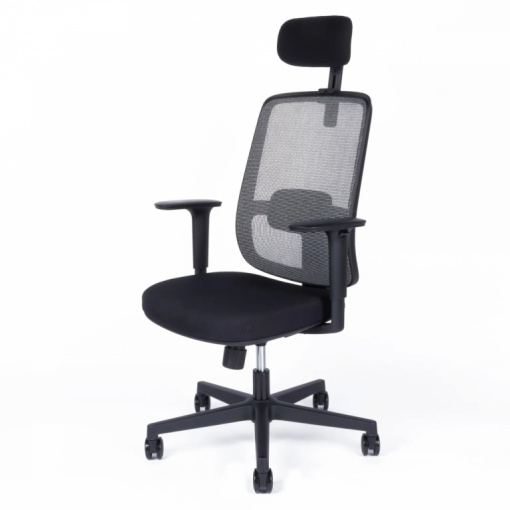 Síťovaná kancelářská židle CANTO s podhlavníkem, šedá