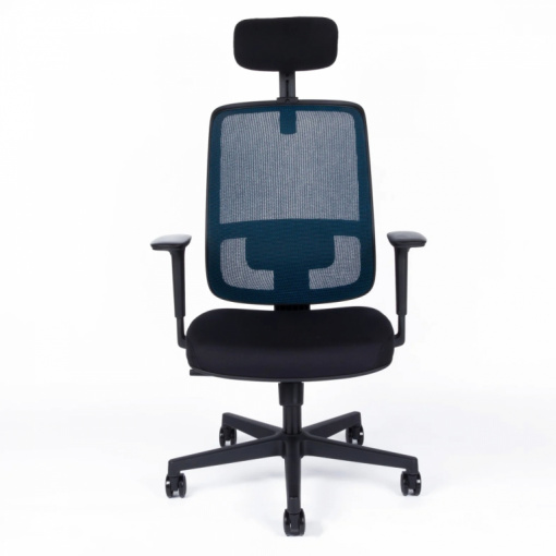 Síťovaná kancelářská židle CANTO s podhlavníkem, modrá