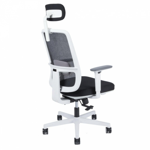 Síťovaná bílá kancelářská židle CANTO WHITE s podhlavníkem
