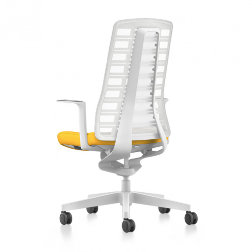 Kancelářská síťovaná židle PUREis3 PU213 - bílá verze, zadní pohled