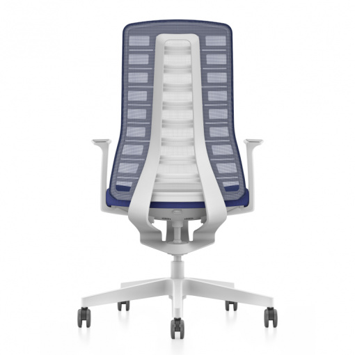 Kancelářská síťovaná židle PUREis3 PU213 - bílá verze, zadní pohled