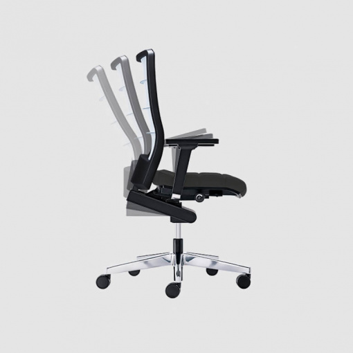 Luxusní kancelářská síťovaná židle AirPad 3C72 - simulace pohybu unikátní mechaniky Body-Float