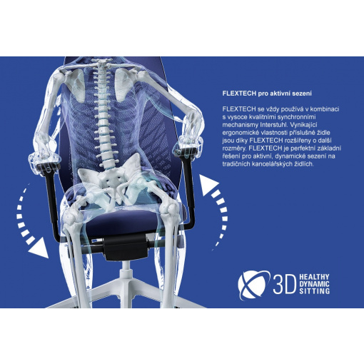 Kancelářská síťovaná židle JOYCEis3 - Flextech 3D dynamické sezení