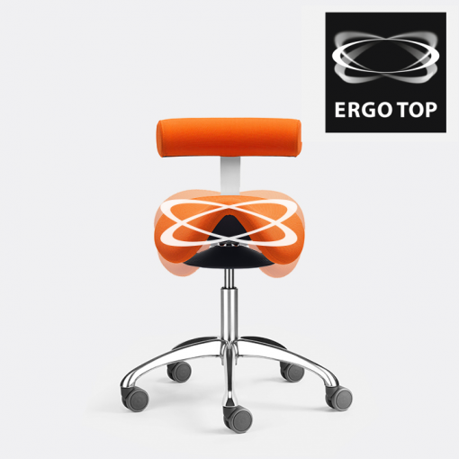 patentovaná technologie ERGO TOP® (flexibilní výkyvný sedák, který podporuje aktivní sezení – simuluje sezení na gymnastickém míči)