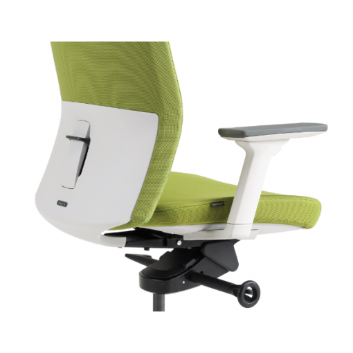 Kancelářská čalouněná židle série J2 WHITE - detail zad s integrovanou bederní opěrkou