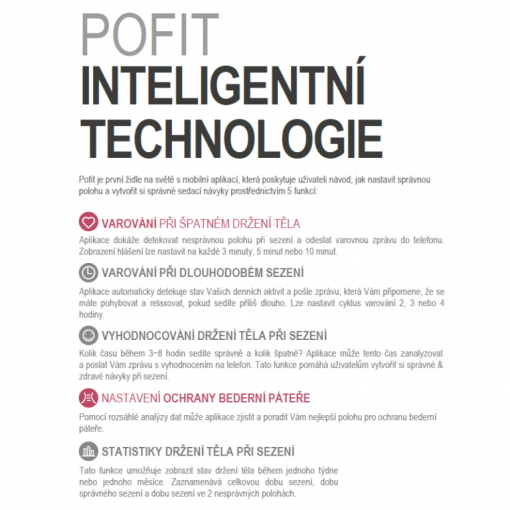Ergonomická židle POFIT - inteligentní technologie