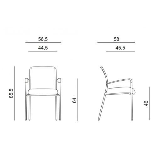 Konferenční židle SPIDER - rozměry
