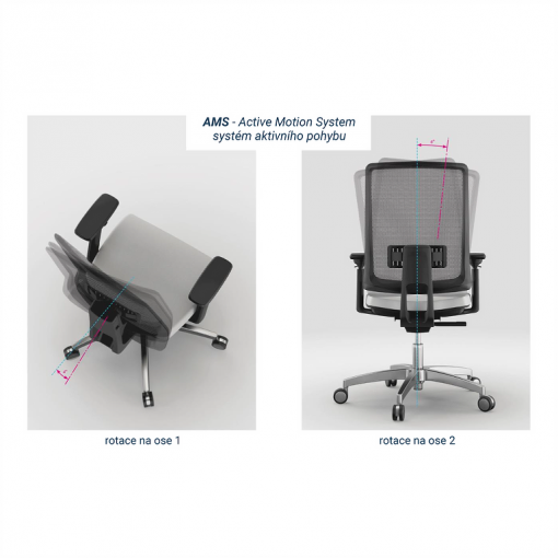 Kancelářská balanční židle X-PRO - systém aktivního pohybu