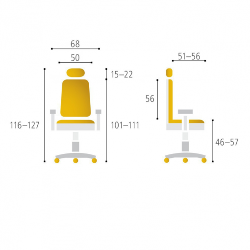 Síťovaná židle MERENS WHITE - rozměry