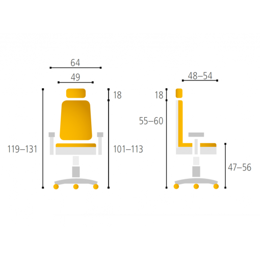 Kancelářská čalouněná židle SELENE - parametry