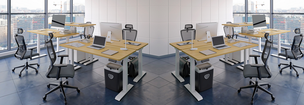 výškově stavitelné stoly a podnože